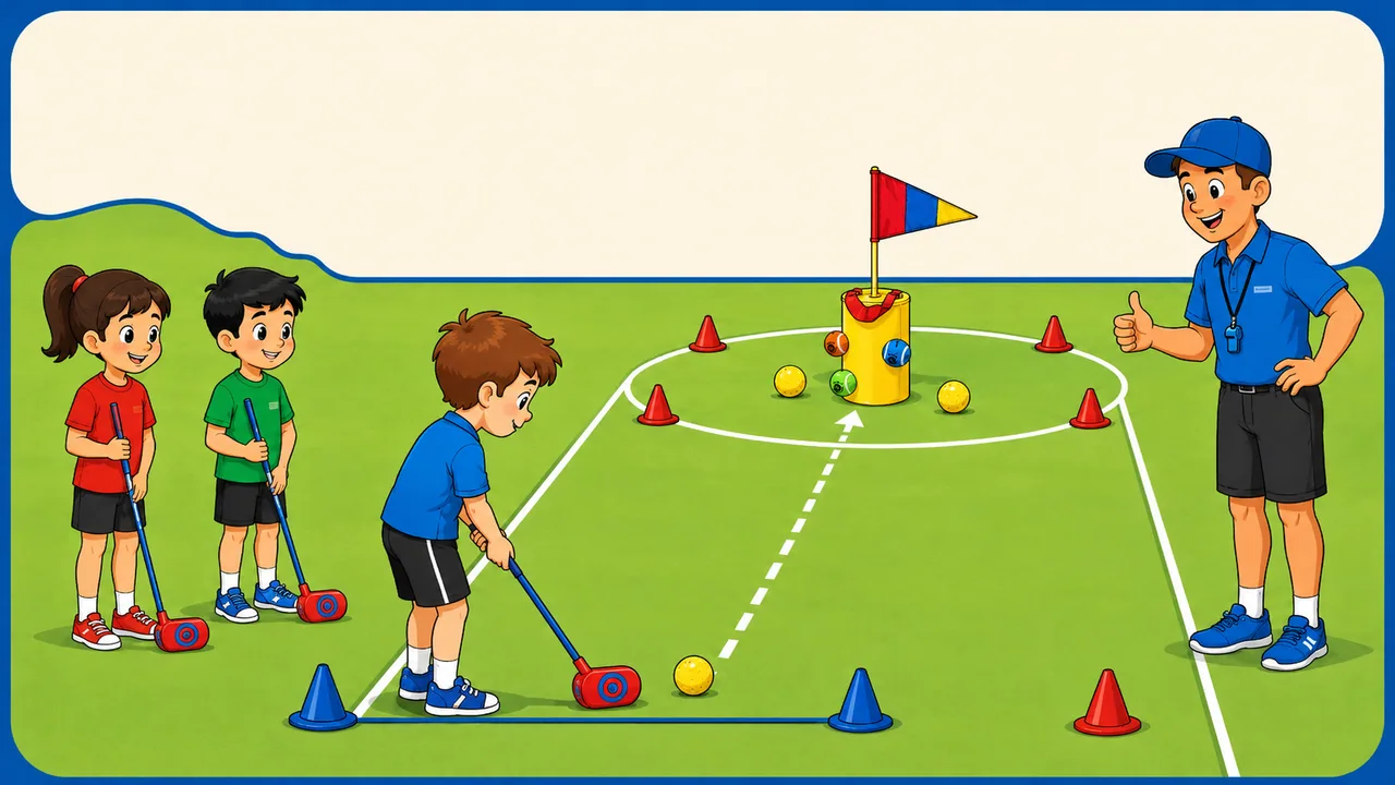 Mini game golf cho trẻ em: 4 trò chơi giúp buổi học vui hơn - Gạt bóng gần cờ