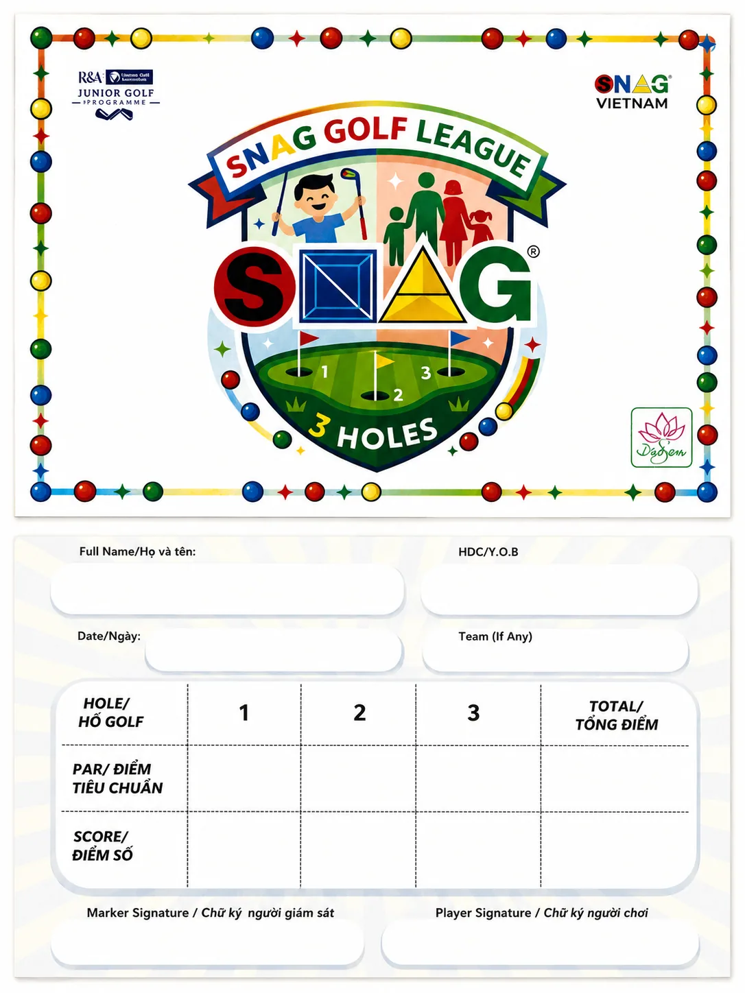 Scorecard là gì? Cách ghi điểm golf đơn giản - Hero Mobile Scorecard đơn giản của SNAG League